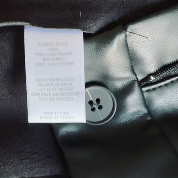 NWOT Rachel Zoe Black Pleather No Pocket Faux Leather Pants Plus Size 2X - Picture 5 of 5